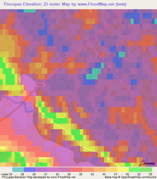 Pincupes,Latvia Elevation Map