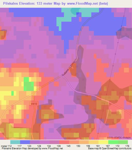 Pilskalns,Latvia Elevation Map