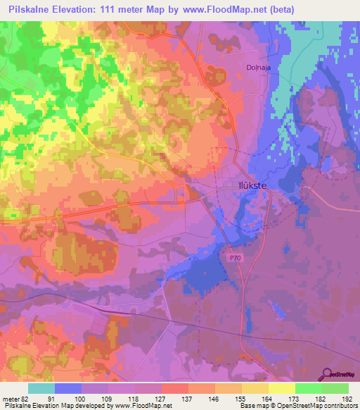 Pilskalne,Latvia Elevation Map