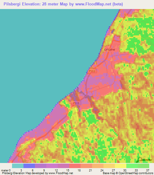 Pilsbergi,Latvia Elevation Map