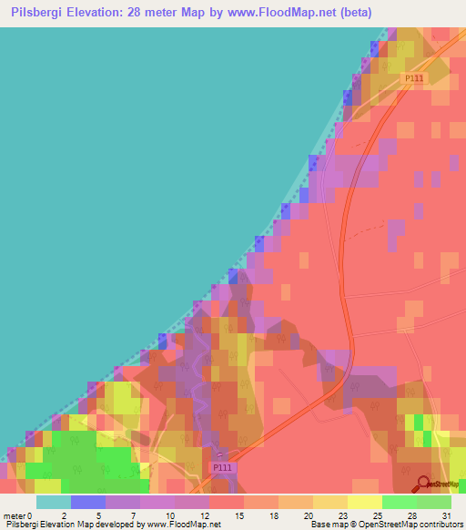 Pilsbergi,Latvia Elevation Map