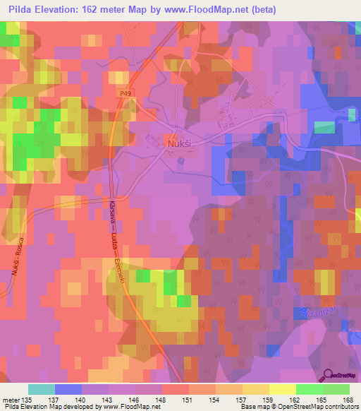 Pilda,Latvia Elevation Map