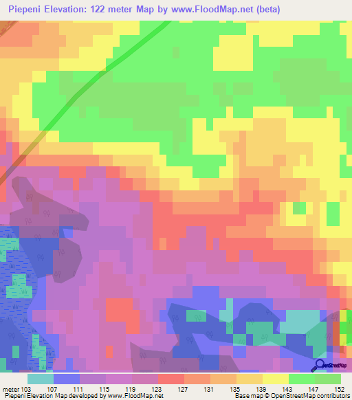 Piepeni,Latvia Elevation Map