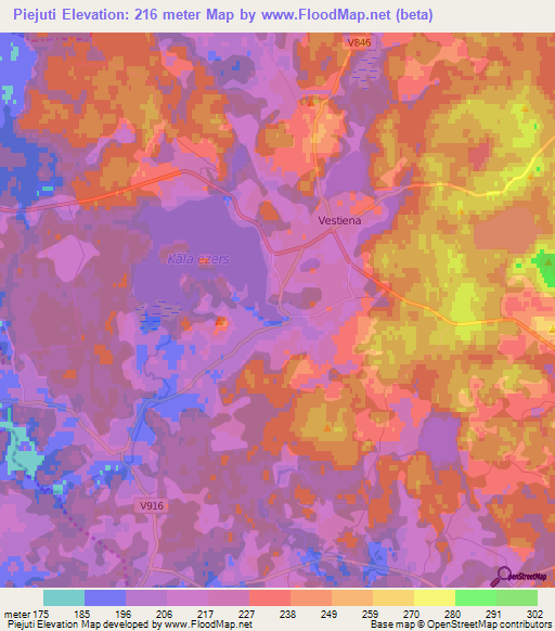 Piejuti,Latvia Elevation Map