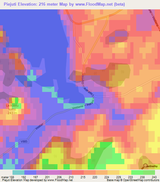 Piejuti,Latvia Elevation Map