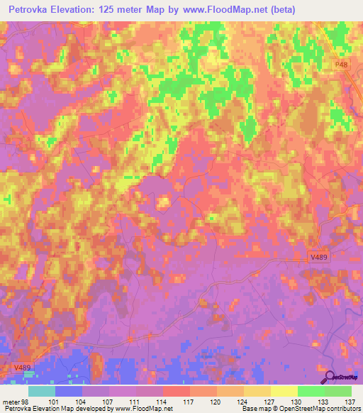 Petrovka,Latvia Elevation Map