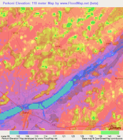 Perkoni,Latvia Elevation Map