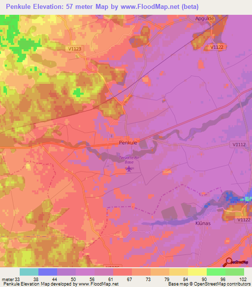 Penkule,Latvia Elevation Map