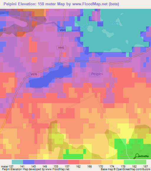 Peipini,Latvia Elevation Map