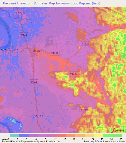 Pavasari,Latvia Elevation Map