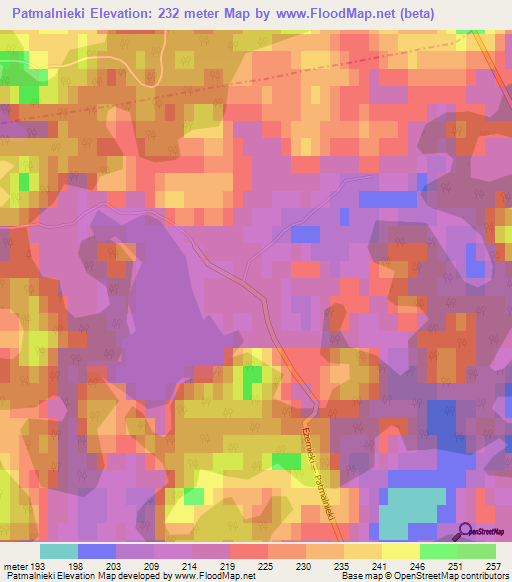 Patmalnieki,Latvia Elevation Map