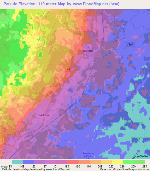 Patkule,Latvia Elevation Map