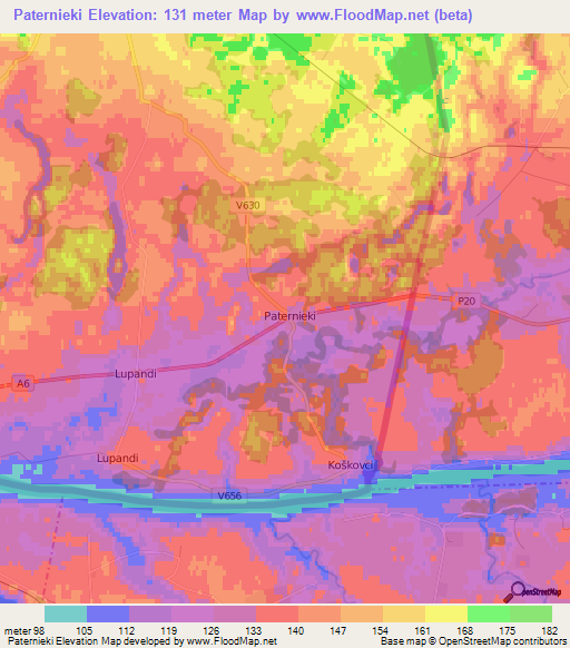 Paternieki,Latvia Elevation Map