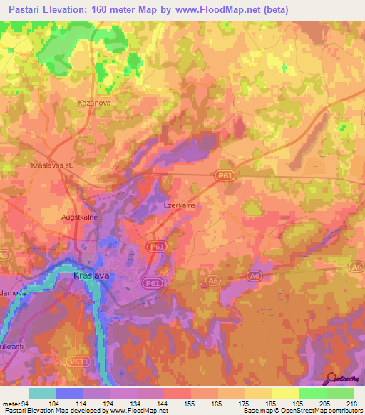 Pastari,Latvia Elevation Map