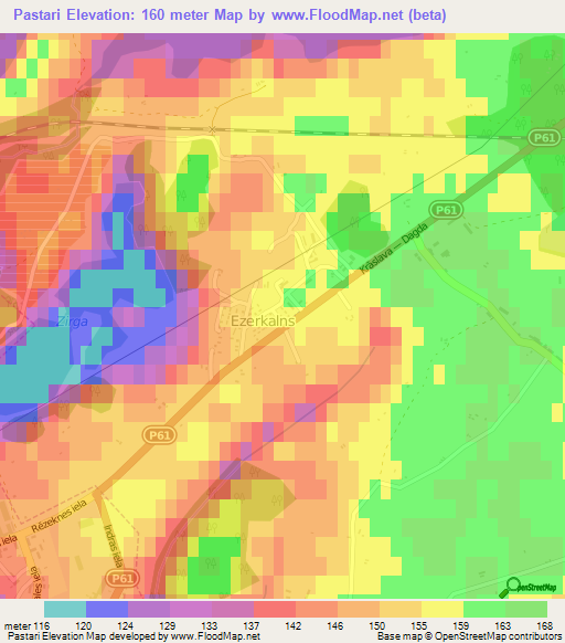 Pastari,Latvia Elevation Map