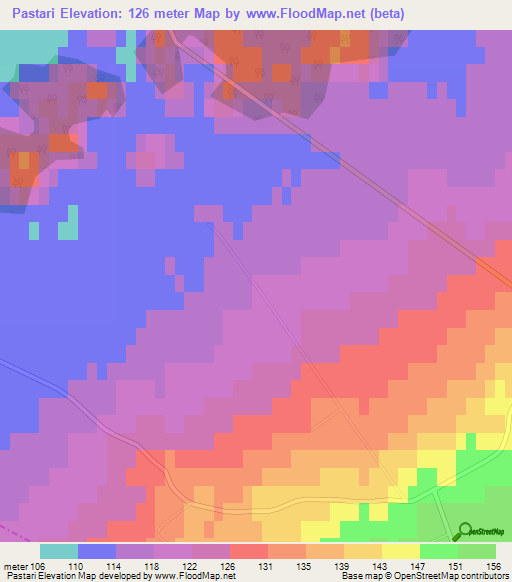 Pastari,Latvia Elevation Map