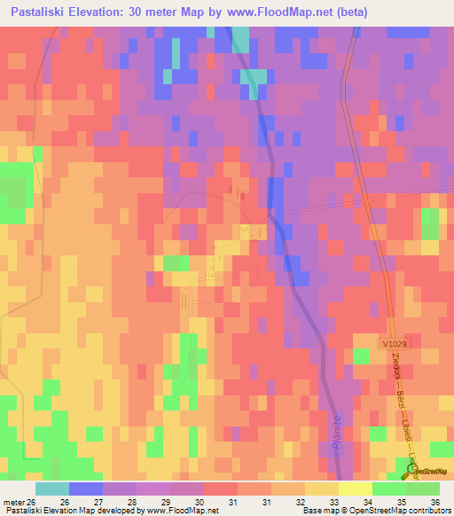 Pastaliski,Latvia Elevation Map