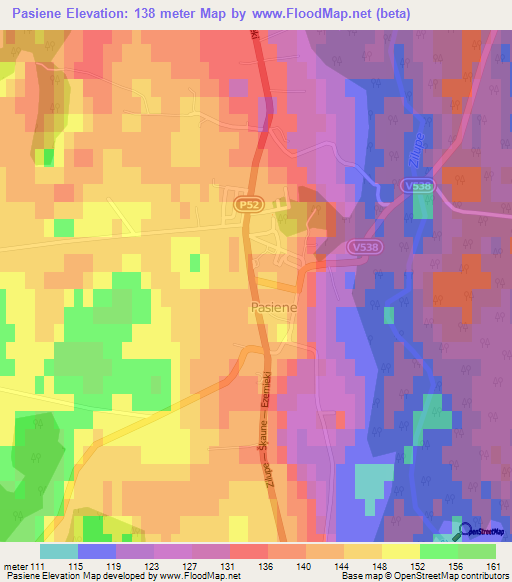 Pasiene,Latvia Elevation Map