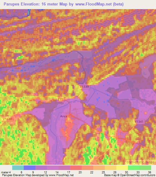 Parupes,Latvia Elevation Map