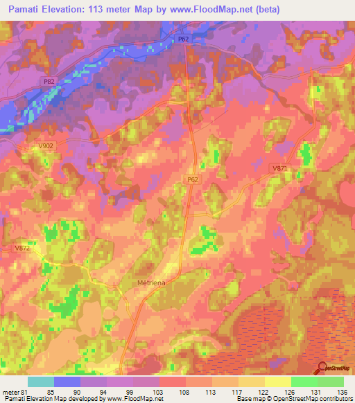 Pamati,Latvia Elevation Map