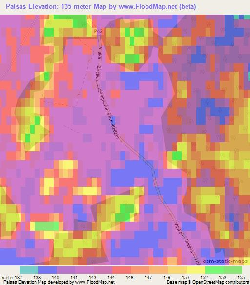 Palsas,Latvia Elevation Map