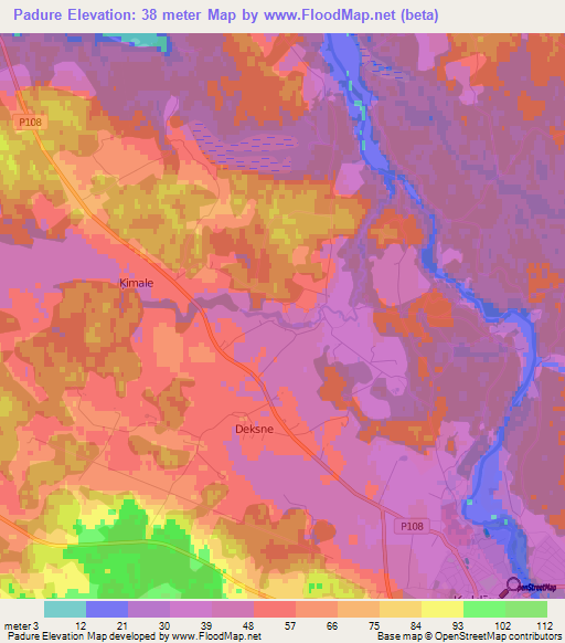 Padure,Latvia Elevation Map