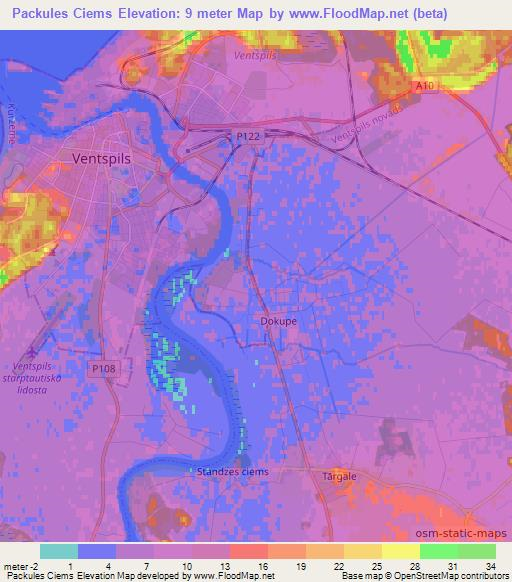 Packules Ciems,Latvia Elevation Map