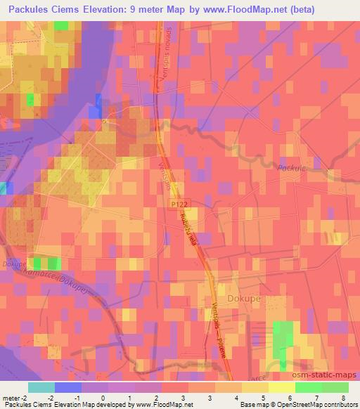 Packules Ciems,Latvia Elevation Map