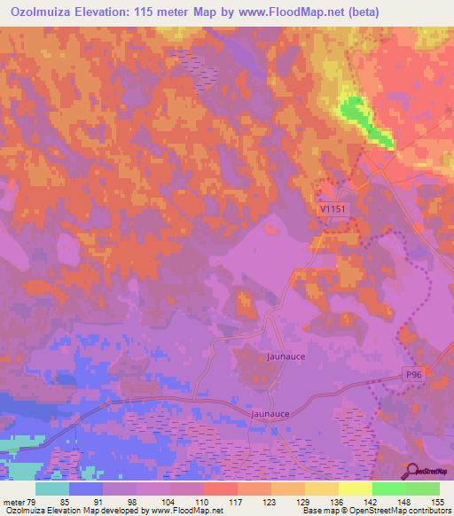 Ozolmuiza,Latvia Elevation Map