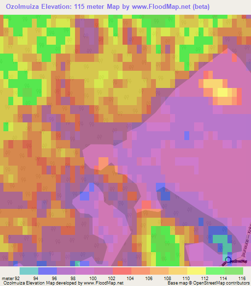 Ozolmuiza,Latvia Elevation Map