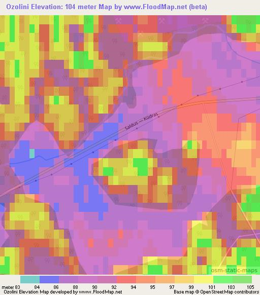 Ozolini,Latvia Elevation Map