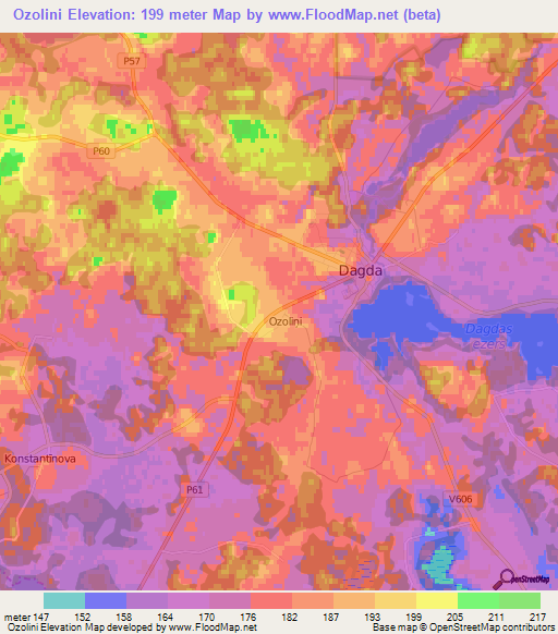 Ozolini,Latvia Elevation Map