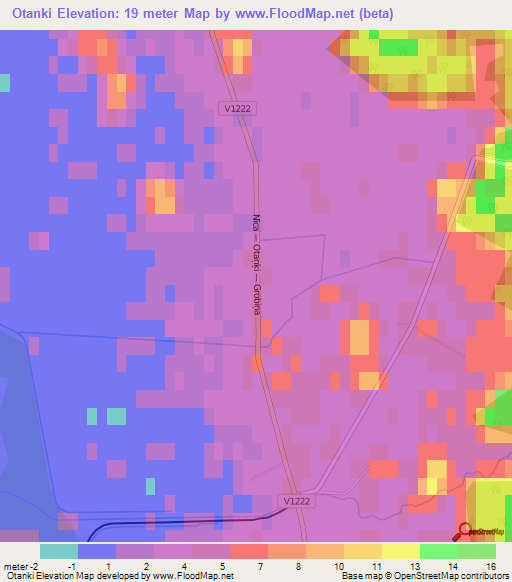 Otanki,Latvia Elevation Map