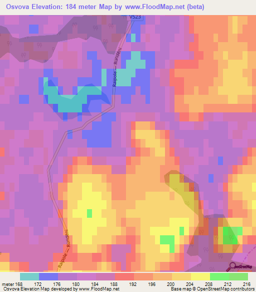 Osvova,Latvia Elevation Map