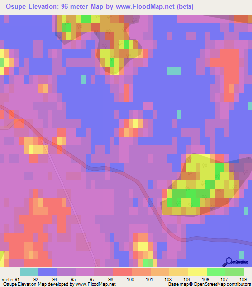 Osupe,Latvia Elevation Map