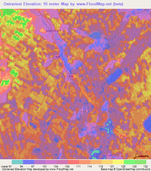 Ostraviesi,Latvia Elevation Map