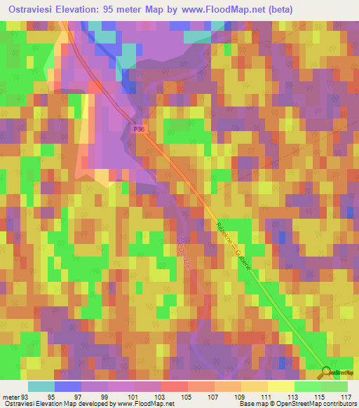 Ostraviesi,Latvia Elevation Map