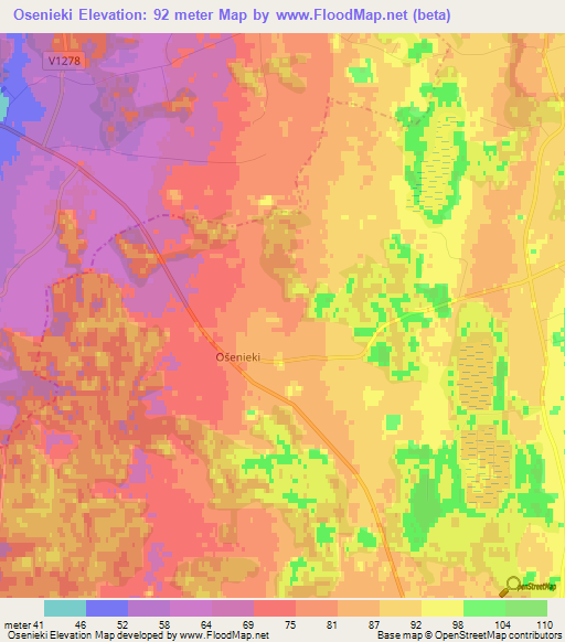 Osenieki,Latvia Elevation Map