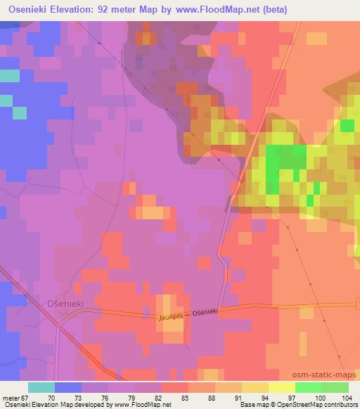 Osenieki,Latvia Elevation Map