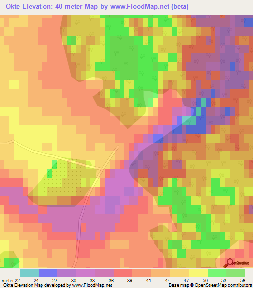 Okte,Latvia Elevation Map