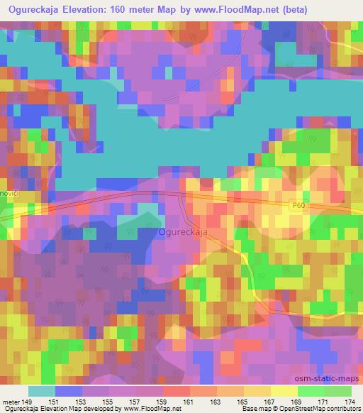 Ogureckaja,Latvia Elevation Map