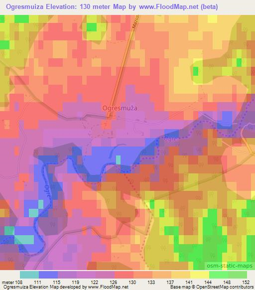 Ogresmuiza,Latvia Elevation Map