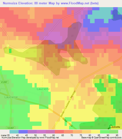 Nurmuiza,Latvia Elevation Map