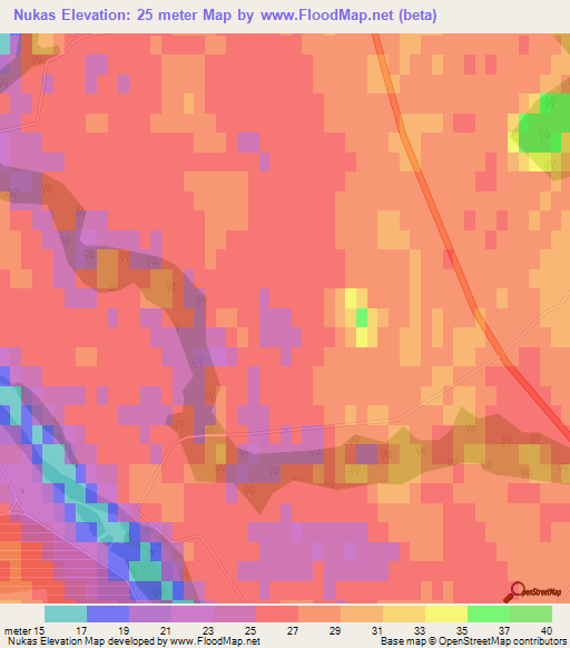 Nukas,Latvia Elevation Map