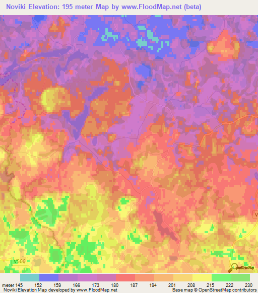 Noviki,Latvia Elevation Map