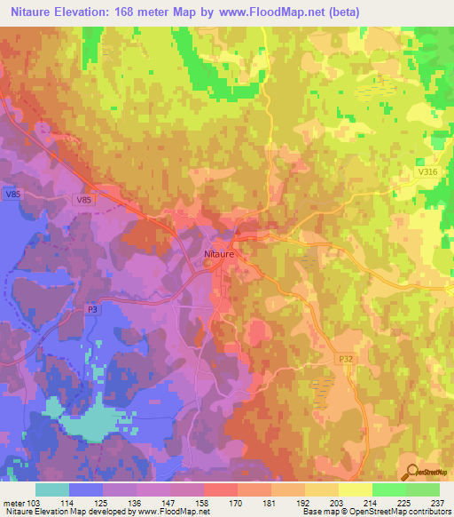 Nitaure,Latvia Elevation Map