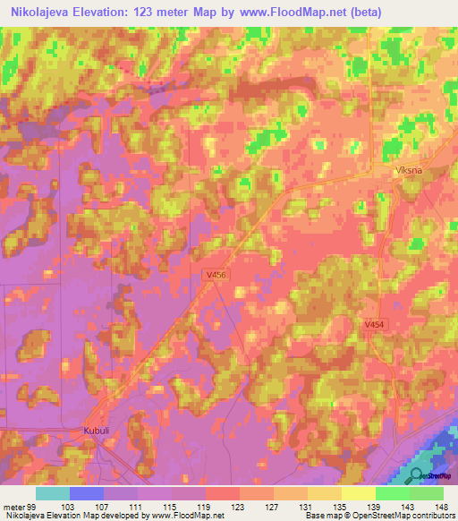 Nikolajeva,Latvia Elevation Map