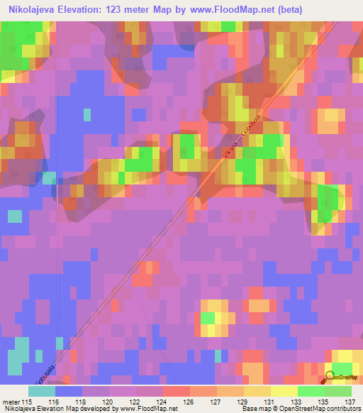 Nikolajeva,Latvia Elevation Map