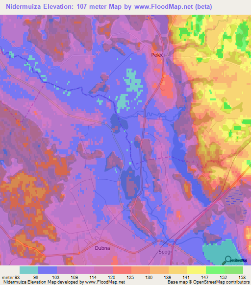 Nidermuiza,Latvia Elevation Map