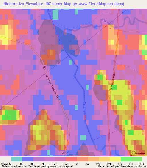 Nidermuiza,Latvia Elevation Map